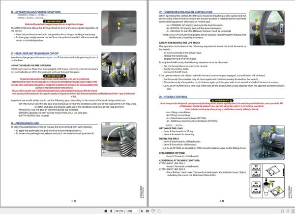 Manitou Forklift M X30 2 to M X50 4 P ST3A S4 Operator Manual 1