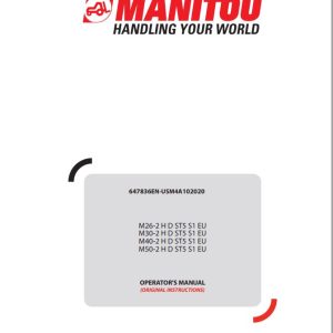 Manitou Forklift M26 2 to M50 2 HDS T5 S1 EU Operators Manual