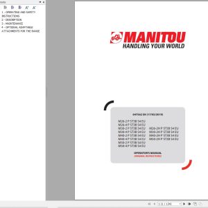 Manitou Forklift M26 2 to M50 2H P ST3B S4 EU Operators Manual 647562