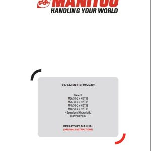 Manitou Forklift M26 2HST3B To M50 4HST3B Operators Manual 647122