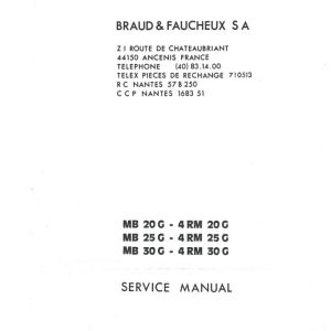 Manitou Forklift MB20G to 4RM30G Service Manual 47165 EN
