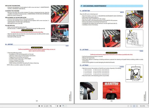 Manitou Forklift ME31548VS3US to ME32048VS3US Operators Manual 647675 US 1