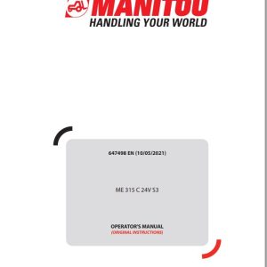 Manitou Forklift ME315C24VS3 Operators Manual 647498 EN