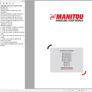 Manitou Forklift MI X40DE3S1 To MI50GS1 Operators Manual 647499 EN