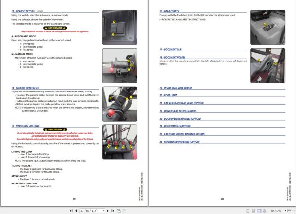 Manitou Forklift MI X80DCST3AS2 to MI100DST4S2 Operator Manual 647651 EN 1