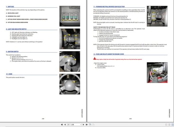 Manitou Forklift MI15D To MI35G Operators Manual 647377 EN 1