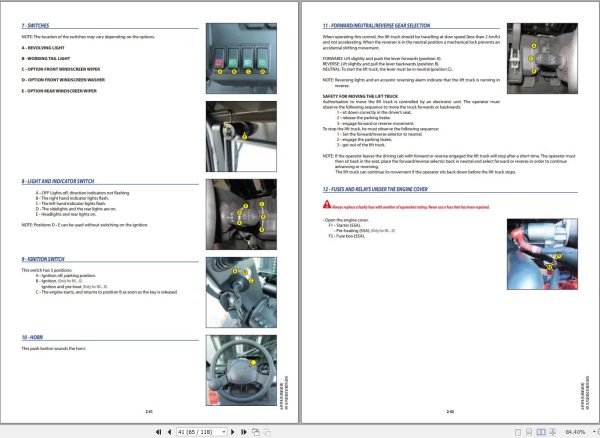 Manitou Forklift MI15DS1 E3 To MI35DYE3S3 Operators Manual 647478 EN 1