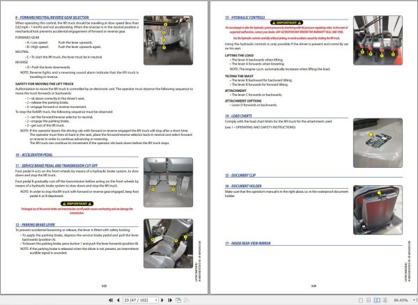 Manitou Forklift MI40DST3BS1US To MI50GS1US Operators Manual 647707 US 1