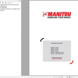 Manitou Forklift MSI20T 4ST3B To MH25 4T BUGGIE 4ST3B Operator Manual