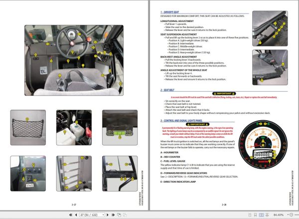 Manitou Forklift MSI20T 4ST3B To MH25 4T BUGGIE 4ST3B Operator Manual 1
