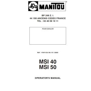 Manitou Forklift MSI40 MSI50 Operators Manual 47974 EN