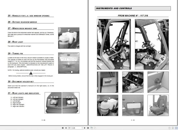 Manitou Forklift MSI40 MSI50 Operators Manual 47974 EN 1