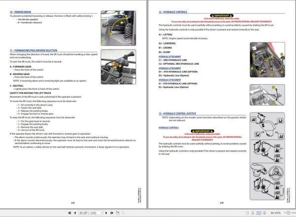 Manitou Forklift MSI40DDST5S1 MSI50DDST5S1 Operator Manual 647907EN USM1B052021 1