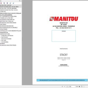 Manitou Forklift STACKY10FRS16 to STACKY14 Operators Manual 647263 NL