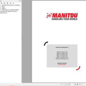 Manitou Forklift TMT25I to TMT25 S 4W Series 2 E3 Operator Manual 647186 CZ