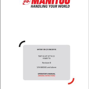 Manitou Forklift TMT55HTT4S14WAYT4 TMT55XTT4S14WAYT4 Operator Manual 647581