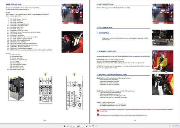 Manitou Forklift TMT55HTT4S14WAYT4 TMT55XTT4S14WAYT4 Operator Manual 647581 1
