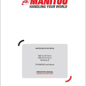 Manitou Forklift TMT55HTT4S1OP TMT55XTT4S1OP Operators Manual 647555EN