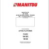 Manitou Lifting Platform 78SEC 100SEC 120SE Instructions Manual 547407