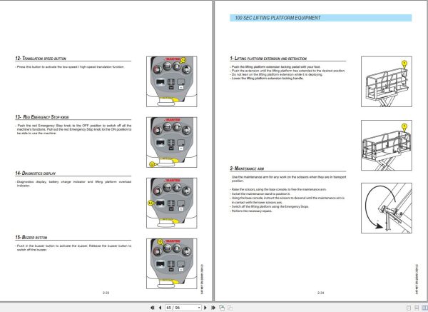 Manitou Lifting Platform 78SEC 100SEC 120SE Instructions Manual 547407 1