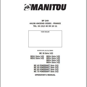 Manitou M26 2 series3 E2 To MC70 POWERSHIFT Series3 E2 Operator Manual 547872