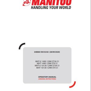 Manitou MHT X1490129MST3AS1 To MHT10130129MST4S1 Operator Manual 648860