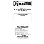 Manitou MLT626 To MLT725 Turbo MONO ULTRA Series3 Operator Parts Manual 547001