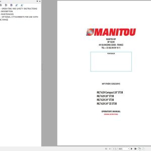 Manitou MLT629 Compact 20 ST3B To MLT629 24 CE ST3B Operator Manual 647178