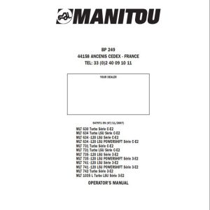 Manitou MLT630 Series To MLT1035L Series Operator Manual 547971