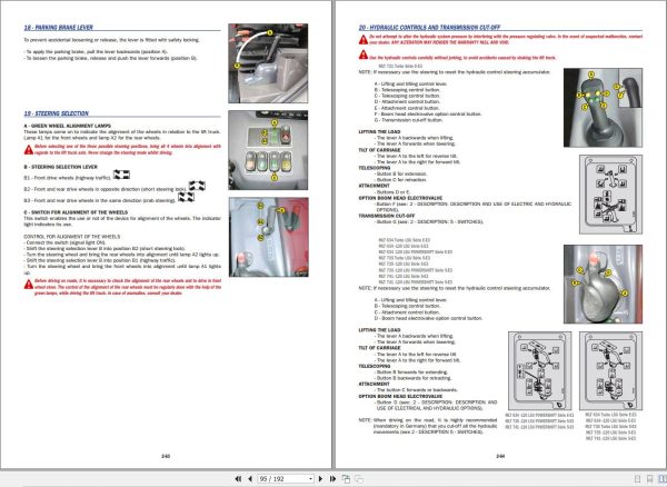 Manitou MLT634 Series To MLT1035L Series Operator Manual 647056 1