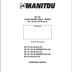 Manitou MLT735 120LSU Series To MLT742 Turbo Series Operator Manual 547852