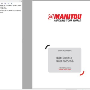 Manitou MLT840115PSJDST4S2 to MLT1040145PSJDST4S1 Operator Manual 647600