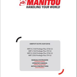 Manitou MRT X2150 Privilege Plus To MRT2550 Privilege Plus Operator Manual 648970