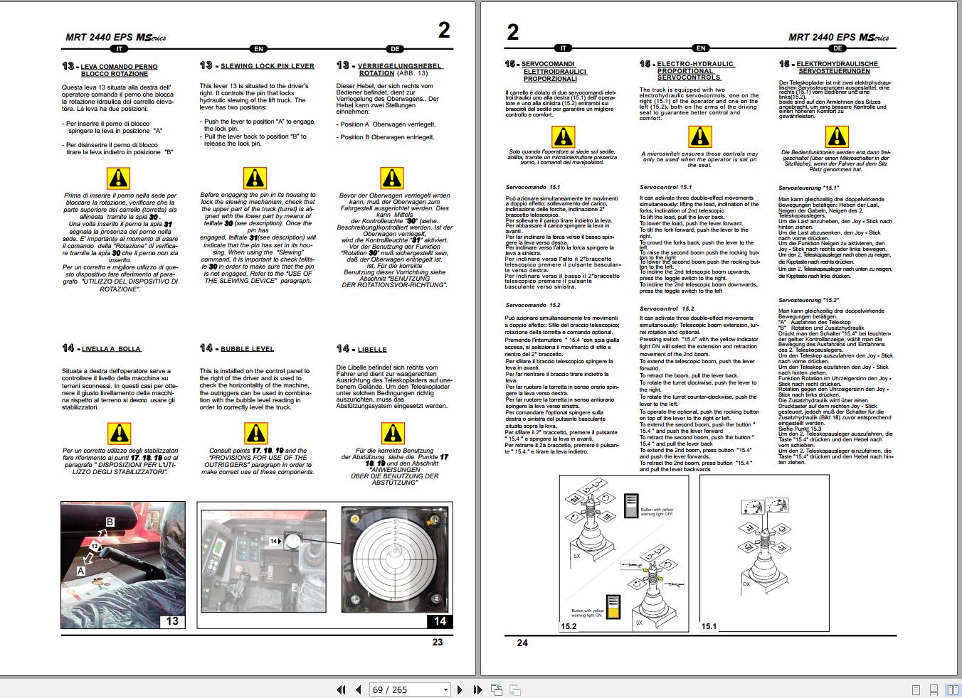Manitou MRT2440 EPS M Series E2 Easy Placing System Operator Manual 648271