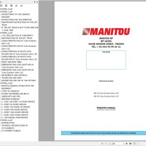 Manitou MSI40 MSI50 Turbo Evolution S1E3 Operator Manual 647054