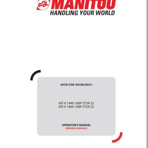Manitou MT X1440100PST3AS2 MT X1840100PST3AS2 Operators Manual 647813