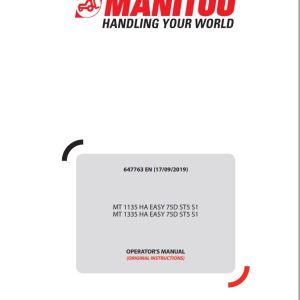 Manitou MT1135HA Easy 75DST5S1 MT1335HA Easy 75DST5S1 Operator Manual 647763