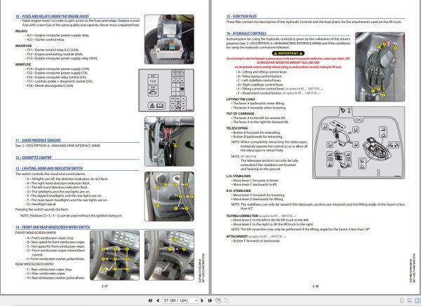 Manitou MT1435100PST3B Series1 To MT1840100PST3B Series2 Operator Manual 1