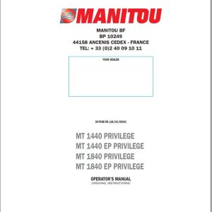 Manitou MT1440 Privilege to MT1840EP Privilege Operator Manual 547958