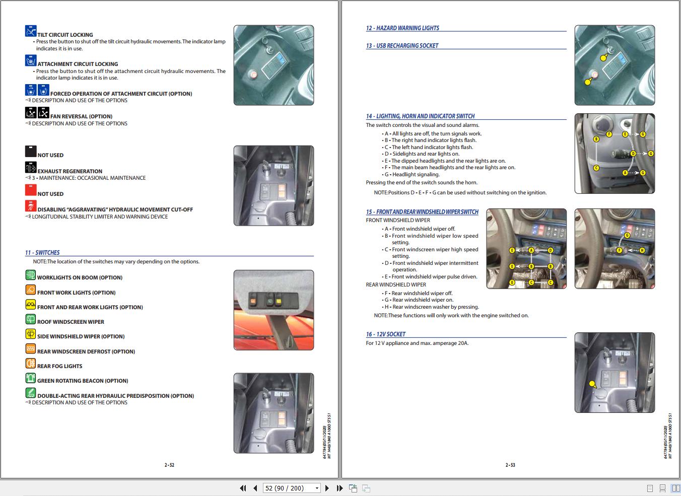 Manitou MT1440A100DST5S1 MT1840A100DST5S1 Operators Manual 647784 1