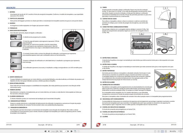 Manitou Pallet Truck EP22Mac Instructions Manual 647345 PT 1