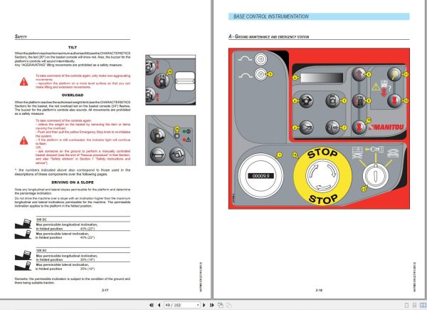 Manitou Platform 100SC 120SC Instructions Manual 647085 1