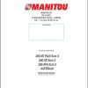 Manitou Platform 160ATJ PLUS Euro3 to 180ATJS Euro3 Instruction Manual 647127