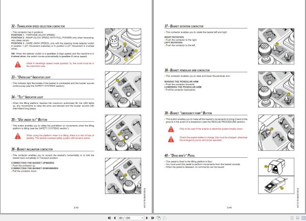 Manitou Platform 160ATJ PLUS Euro3 to 180ATJS Euro3 Instruction Manual 647127 1