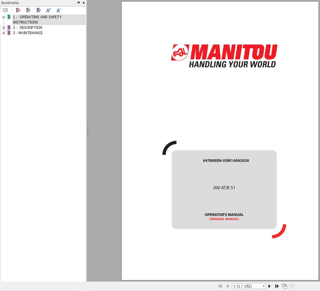 Manitou Platform 200ATJES1 Operators Manual