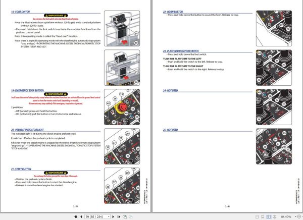 Manitou Platform 220TJST5S1 220TJP4RDST5S1 Operators Manual 647844EN USM1A042021 1