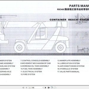 Sany Container Reach Stacker RSC45 Parts Manual EN 1