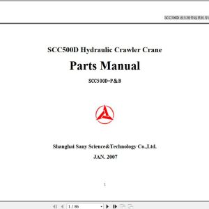 Sany Crawler Crane SCC500D Parts Manual EN ZH 1