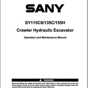 Sany Crawler Excavator SY115C9 SY135C SY155H Operation and Maintenance Manual EN 1