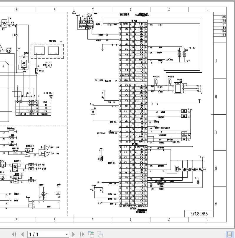Sany Crawler Excavator SY135C8B SY135C8M Electrical Schematics EN 1